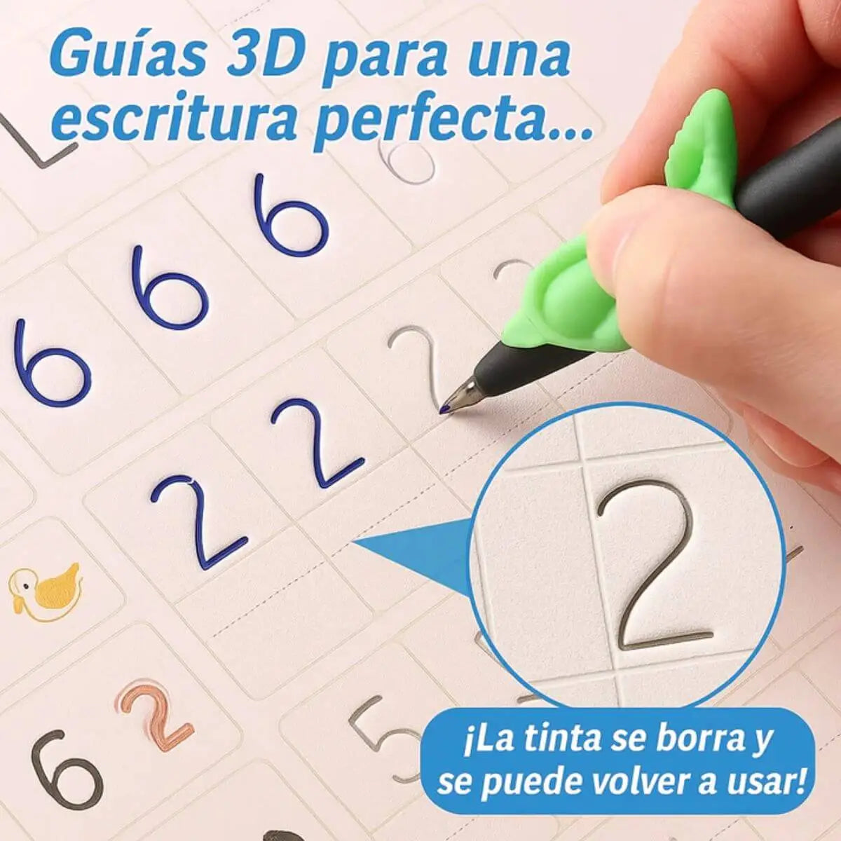 EduKids™ Set de 4 Cuadernos Mágicos Reutilizables de Caligrafía